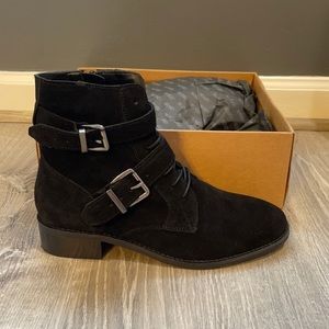 ASOS black suede ankle boots NWOT